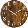 Relógio de parede estilo europeu, modelo simples com acabamento em madeira, silencioso e com mecanismo de quartzo, ideal para sala de estar, com design criativo e personalizado. Um sucesso de vendas internacional.
