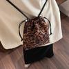 Bolsa para Teléfono Móvil Estampado de Leopardo Verano 2025 Nuevo Diseño de Nicho Moda Versátil Cierre de Cordón Bolso Pequeño Bolso de Hombro Único Cruzado