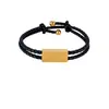 Soporta grabado, pulsera tejida de cordón cuadrado de cuero y acero inoxidable, ajustable, disponible en varios colores, adecuada tanto para hombres como para mujeres