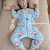 Saco de dormir cálido de franela para niños en invierno, Ropa de dormir engrosada para proteger la barriga para niños mayores, Pijama de una pieza para estar en casa