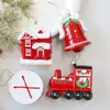 Bolas Pintadas Populares de Natal Transfronteiriças, Pequenos Enfeites de Papai Noel e Boneco de Neve, Etiquetas com Letras, Decorações de Árvore de Natal