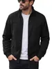 Jaqueta de fleece estilo americano para homens, outono e inverno, com gola alta, zíper e bolsos laterais, casaco cardigan casual para atividades ao ar livre
