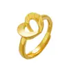 Oro Arena Vietnamita Anillo Abierto de Amor Mate de Moda Diseño Versátil para Mujer Cobre Chapado en Oro Joyería Duradera Venta Directa