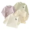 Ropa interior básica de algodón suave Clase A para bebé, camiseta de manga larga para otoño e invierno para bebés, elegante y adecuada para usar como prenda exterior, ropa infantil para niños y niñas