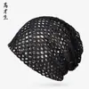 Novo Chapéu Empilhado Primavera Verão Feminino Malha Oca Fina Respirável Proteção Solar Afina o Rosto Versátil Moda Headwrap