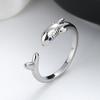 Anillo abierto de tiburón de suministro transfronterizo de wish Europa y Estados Unidos personalidad creativa 925 plateado anillo de moda para hombres y mujeres Venta al por mayor