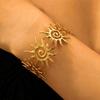 Pulsera Abierta de Girasol de Acero Inoxidable Estilo Europeo y Americano para Mujer, No se Desvanece, Lujo Ligero, Joyería de Alta Gama, Pulsera Popular Transfronteriza