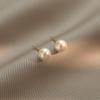 Brincos para Mulheres Estilo Japonês e Coreano Argola de Prata 925 Brincos de Pérola Shijia Brincos Estilo Francês Brincos Elegantes de Nicho para Mulheres Atacado
