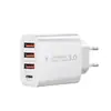 Cargador de viaje Normativa de EE. UU. Normativa europea Normativa británica Cabezal de carga 3USB + Tipo C Adaptador multiteléfono 3USB + PD