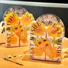 Caixa de Embalagem de Girassol Ins para o Dia do Professor 2025 Bolsa Transparente Caixa de Presente para Biscoitos e Bolos Saco de Presente para Companheiros