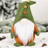 Nueva decoración navideña de punto no tejido muñeco de pie sin rostro adornos creativos de Santa Claus verde