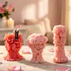 Molde de Vela Aromática de Pilar con Rosa en Relieve Retro Diseño Floral de Celebridad de Internet Vela de Cumpleaños Recuerdos de Boda