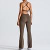 Traje de yoga transfronterizo nuevo, ropa interior deportiva con escote en V y espalda descubierta para mujer, ropa exterior de secado rápido, ropa deportiva de fitness