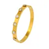 Joyería de Acero de Titanio para Mujer, Pulsera de Esmeralda con Incrustaciones de Diamantes en Forma de Corazón Transfronteriza, Estilo Europeo y Americano Diario, Brazalete de Acero Inoxidable