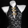 Lemon Story Cheongsam Clásico Uniforme Pasión Tentación Lencería Sexy Mono Caliente Lencería Sexy Sin Quitar para Mujeres