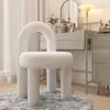 Banquinho de Maquiagem Estilo Creme Banquinho Fofo de Maquiagem para Menina Popular na Internet Estilo Ins Cadeira de Quarto de Luxo Leve Banquinho de Maquiagem para Penteadeira
