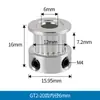 Roda Síncrona 2GT para Impressora 3D Polia de Transmissão com 16/20/40 Dentes Roda de Acionamento para Motor de Passo Largura 6/10