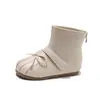 Botas de Cuero para Niñas 2026 Otoño Nuevo Estilo Punta Dividida Lazo Retro Botines Cortos Estilo Coreano Versátil Estilo Ballet Botas Martin