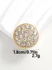 Acessórios de Botões Metálicos com Strass Estilo Chanel para Suéteres e Cardigãs, Botões Decorativos Costurados à Mão, Acessórios DIY, Botões de Placa em Estoque