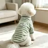Transfronterizo Japón Corea Mascota Bichón Perro Pequeño Teddy Perro Pequeño Ropa Otoño Invierno Gato 26 Rayas Tricolor Camiseta Base