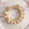 Goma para el pelo de seda sintética hipoalergénica de alta elasticidad para mujer, color liso, borde simple con volantes, cuerda para coleta, accesorio para el pelo