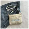 Bolsa de Lona Bordada com Letras Dopamina Estilo 2026 para Mulheres, Bolsa Transversal Leve para Celular, Bolsa de Ombro Casual para o Dia a Dia, Tendência