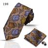 Corbata de alta gama para negocios, pañuelo de bolsillo, 3 piezas, regalo para hombre, vestido de boda, corbata de poliéster de seda, corbata de traje