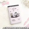 Caderno com fivela de metal xadrez preto e rosa, alça portátil, A6, folhas soltas, diário de estudante, caderno fofo de desenho animado