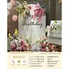 Decoración de Escena de Cumpleaños de Alta Gama Cumpleaños 18 de Niña Ceremonia de Adultos Fondo de Pared con Globos para Foto Personalizada Tablero Kt