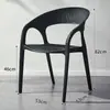 Cadeira de Plástico com Imitação de Rattan, Cadeira de Jantar ao Ar Livre para Lazer, Encosto Simples, À Prova d'Água e Prova de Sol, Cadeira de Plástico para Exterior para Loja de Chá com Leite