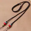 Corda para Pendurar Contas de Gota de Orvalho Trançada à Mão Cordão de Colar para Clavícula para Homens e Mulheres, Pingente de Acessório de Cera de Abelha Turquesa Estilo Xizang Cordão Universal