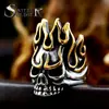 Guerreiro de Aço novo anel de caveira com chama de aço inoxidável atacado estilo punk hip hop anel masculino de aço titânio