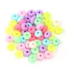 Color caramelo color primavera niños hilo cuentas sueltas diy collar hecho a mano con forma de pulsera de plástico pulsera colgante venta al por mayor