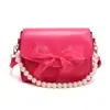 Bolso bandolera nuevo con lazo, bolso de hombro simple de color liso, diseño de nicho y único, bolso cuadrado pequeño casual y versátil