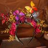 Diadema de flores negras de simulación retro Quanzhou, tocado, ubicación oscura de Halloween, fotografía de viajes, ropa, accesorios para fotos