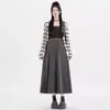 Falda de Maternidad para Primavera y Otoño, Talla Grande, Sin Soporte Abdominal, Falda de Corte A, Falda de Longitud Media para Mujeres Embarazadas, Ropa de Otoño