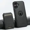 Funda de Cuero para Teléfono Móvil con Soporte para Tarjetas y Cargador Inalámbrico Magnético Magsafe 2 en 1 para Iphone18Promax