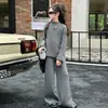 Moda Outono para Meninas Celebridade da Internet Conjunto de Suéter Estiloso Estilo Primavera e Outono para Crianças de Meia-Idade e Grandes Conjunto de Duas Peças em Tricô Espesso Chique