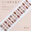 Uñas Portátiles Personalizadas de 30 Piezas con Código de Colores Ojo de Gato, Uñas de Manicura Ojo de Gato Hechas a Mano con Incrustaciones de Diamantes, Uñas Postizas