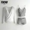 2026 Novo Conjunto de Biquíni Conservador Duas Peças para Mulheres, Estilo Puro Desejo Listrado Sexy, Saída de Praia de Manga Longa, Shorts Boxer que Cobre a Barriga