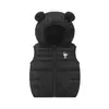 Colete com Capuz de Orelhas de Urso Novo Outono e Inverno para Meninos e Meninas Colete Quente Colete Jaqueta Fofa de Desenho