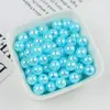 Contas Redondas Perfuradas Cor Sólida Banhadas AB, Contas Iridescentes com Furo Reto para Colares, Pulseiras, Correntes de Celular DIY e Materiais para Miçangas