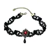 Gargantilla de Encaje Gótico Europea y Americana para Mujer, Collar de Cuello Punk Vintage Negro