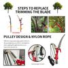 Serrucho Aislado para Ramas Altas, Podadera para Ramas Altas, Sierra para Árboles con Mango Largo, Sierra para Ramas Altas con Poste Extendido, Sierra de Altura, Sierra para Herramienta de Jardín