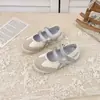 Zapatos Mary Jane de piel para niña, nueva colección otoño 2026, zapatos planos de punta dividida para niños, zapatos transpirables para bebé, zapatos de piel para niños