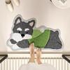 Alfombra de baño con forma de perro de dibujos animados, felpudo absorbente antideslizante para puerta de inodoro, cojín, felpudo de secado rápido para pies