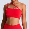 Ropa interior deportiva sin costuras para mujer, estilo europeo y americano, con un bonito diseño de pecho y tirantes desmontables para la espalda, para correr y hacer ejercicio.