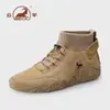 Sapatos masculinos originais Gongyang, couro de porco de camada superior, sapatos casuais quentes de algodão para outono e inverno, sapatos esportivos masculinos antiderrapantes para atividades ao ar livre, botas Martin
