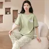 Fabricantes diretos novo pijama verão feminino conjunto lazer roupa de casa 32 justo 100 algodão 150 gramas