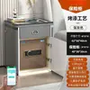 Mesita de noche inteligente segura con altavoz inalámbrico de cuatro cajones multifunción integrado, reconocimiento facial y caja fuerte con huella dactilar